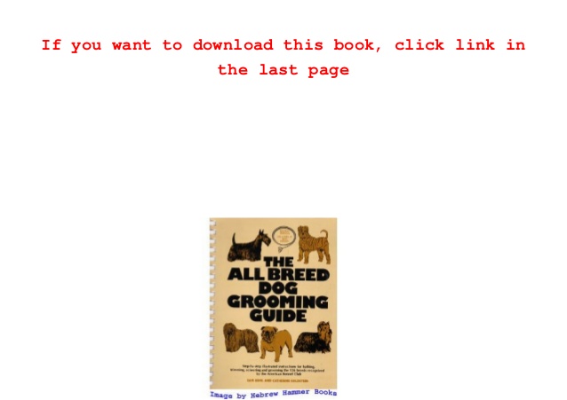 Dog Grooming Book Download Free